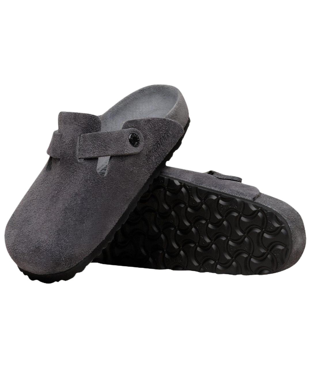 BIRKENSTOCK Серые замшевые сабо, фото 5