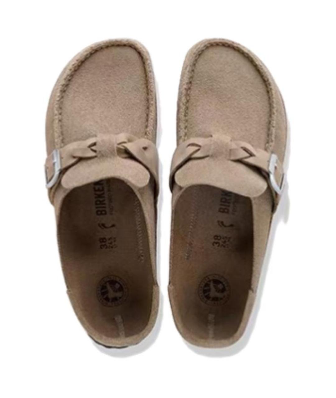 BIRKENSTOCK Бежевые замшевые сабо, фото 4