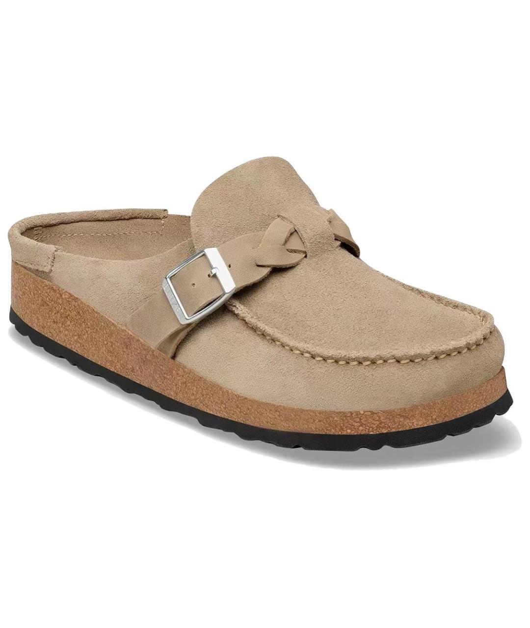 BIRKENSTOCK Бежевые замшевые сабо, фото 2