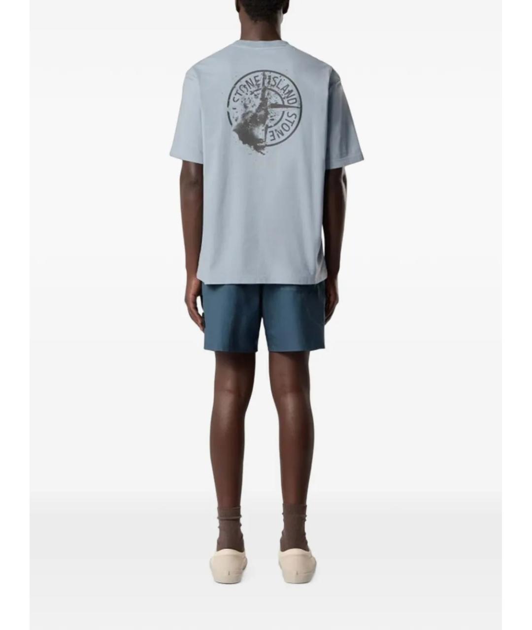 STONE ISLAND Серая хлопковая футболка, фото 3
