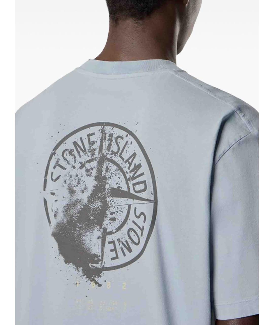 STONE ISLAND Серая хлопковая футболка, фото 5