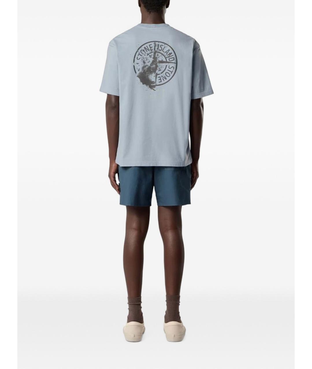 STONE ISLAND Серая хлопковая футболка, фото 4