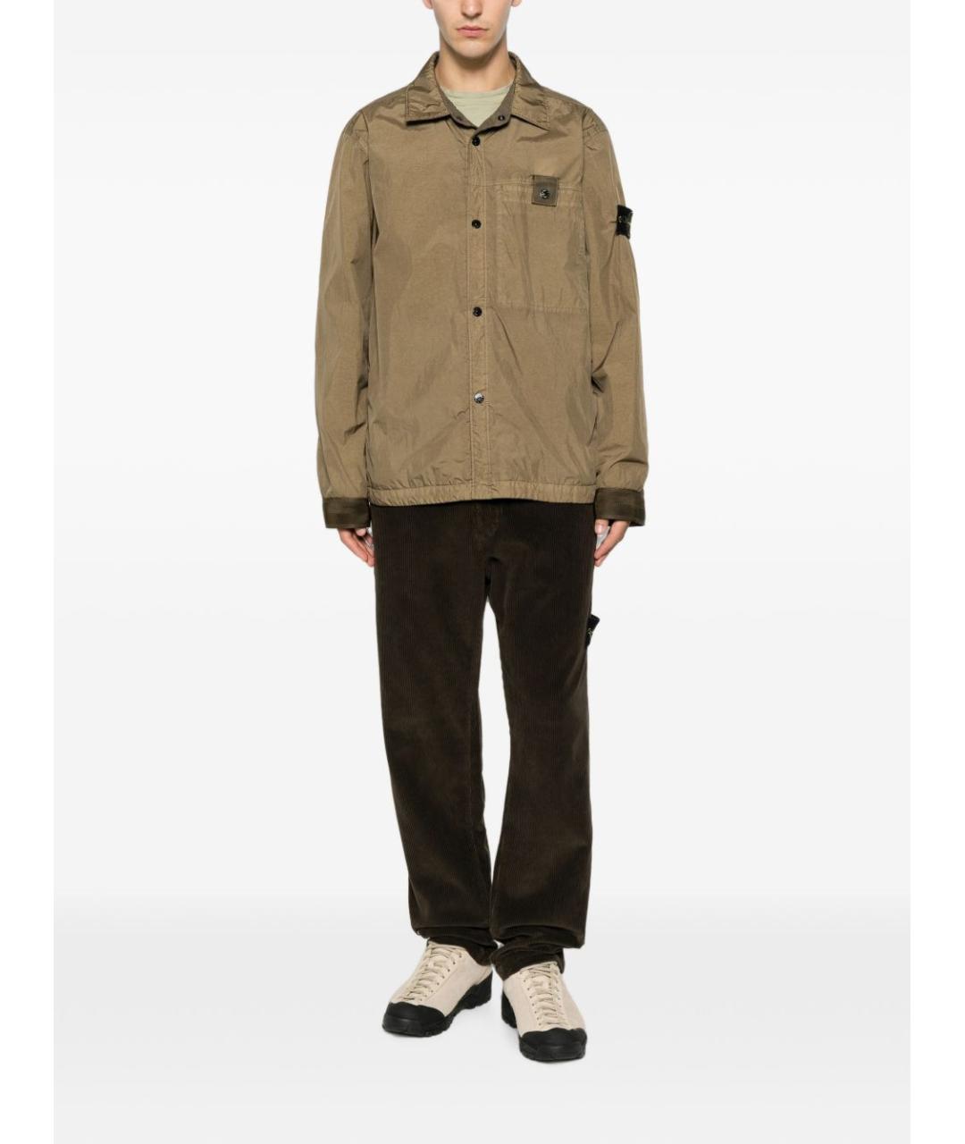 STONE ISLAND Серые хлопковые повседневные брюки, фото 5