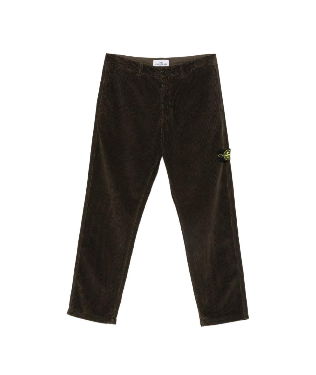 STONE ISLAND Серые хлопковые повседневные брюки, фото 1