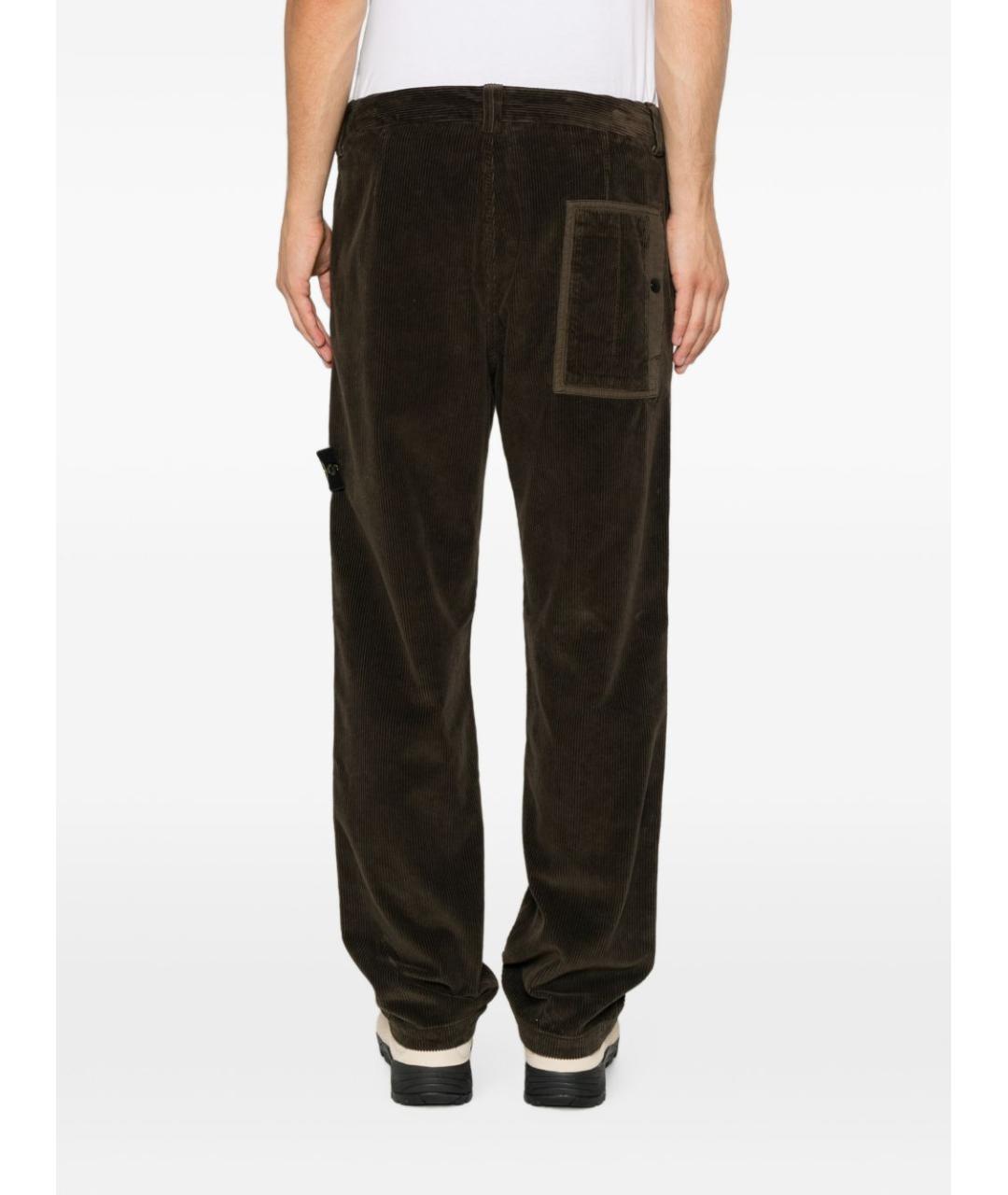STONE ISLAND Серые хлопковые повседневные брюки, фото 4