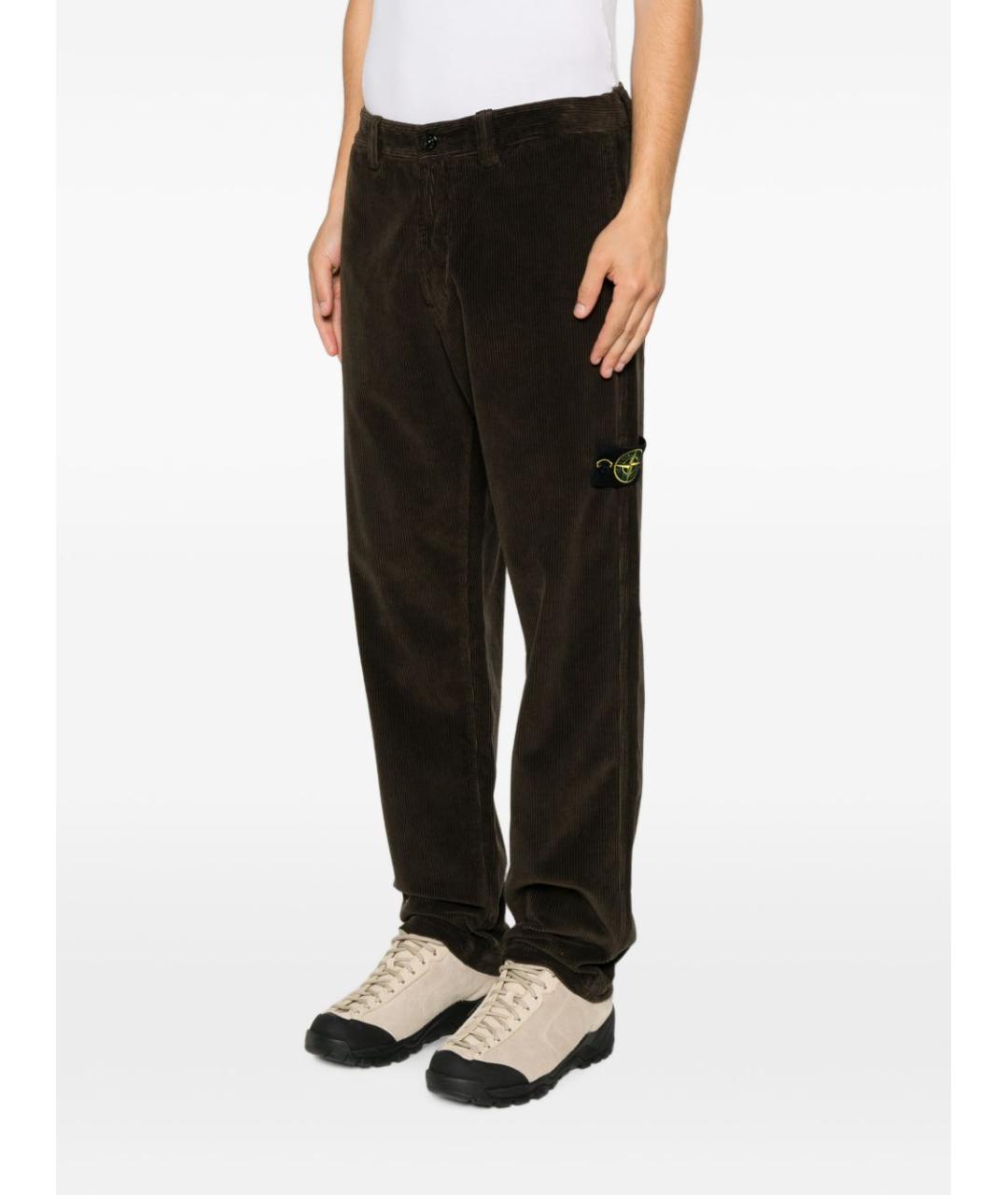STONE ISLAND Серые хлопковые повседневные брюки, фото 2