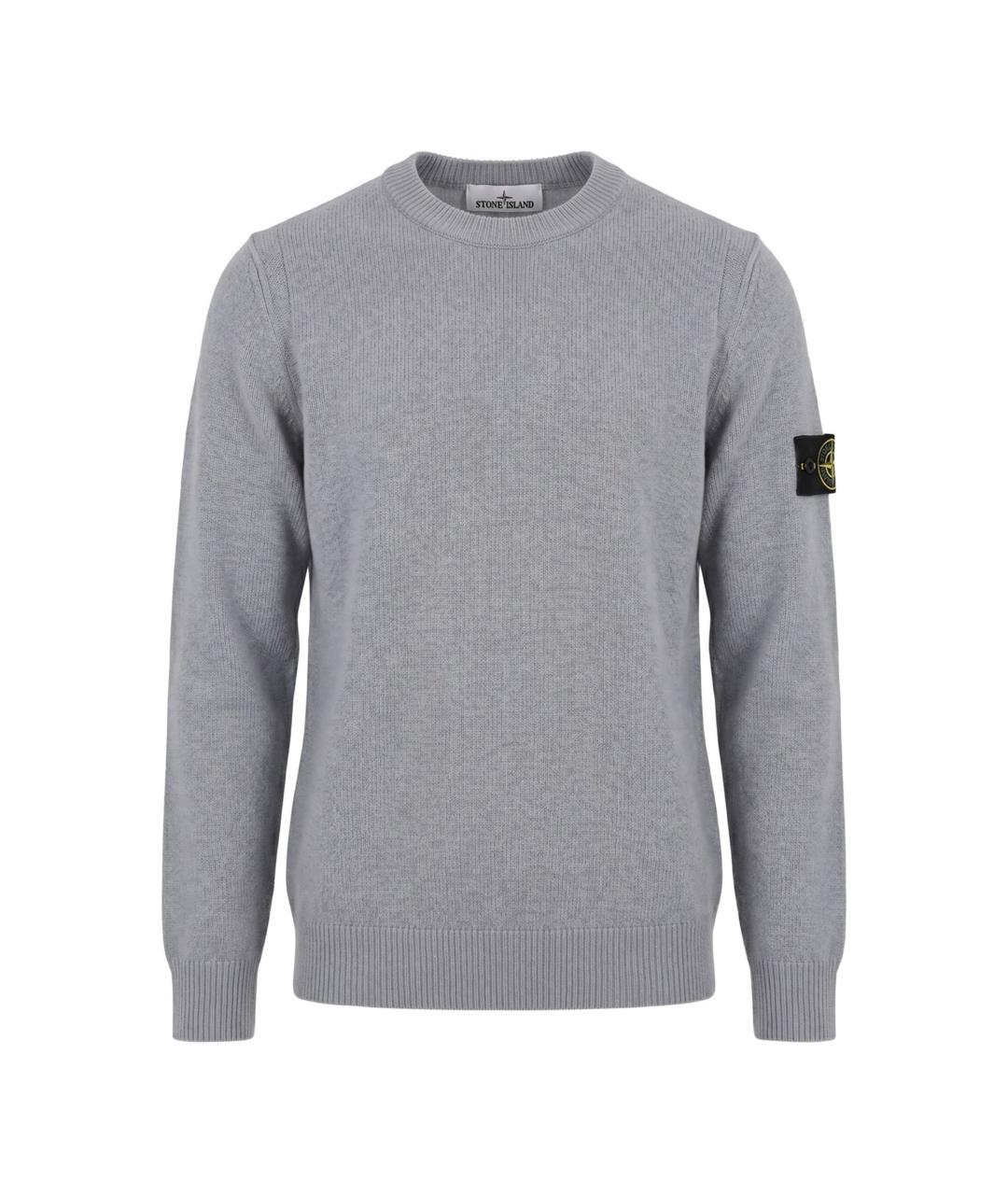 STONE ISLAND Серый шерстяной джемпер / свитер, фото 1