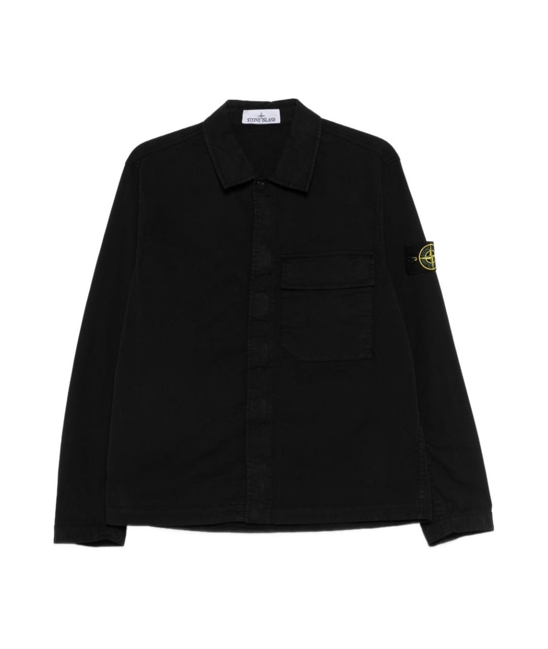 STONE ISLAND Черная хлопковая кэжуал рубашка, фото 1