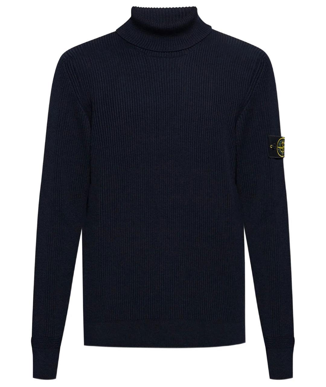STONE ISLAND Синяя шерстяная водолазка, фото 1