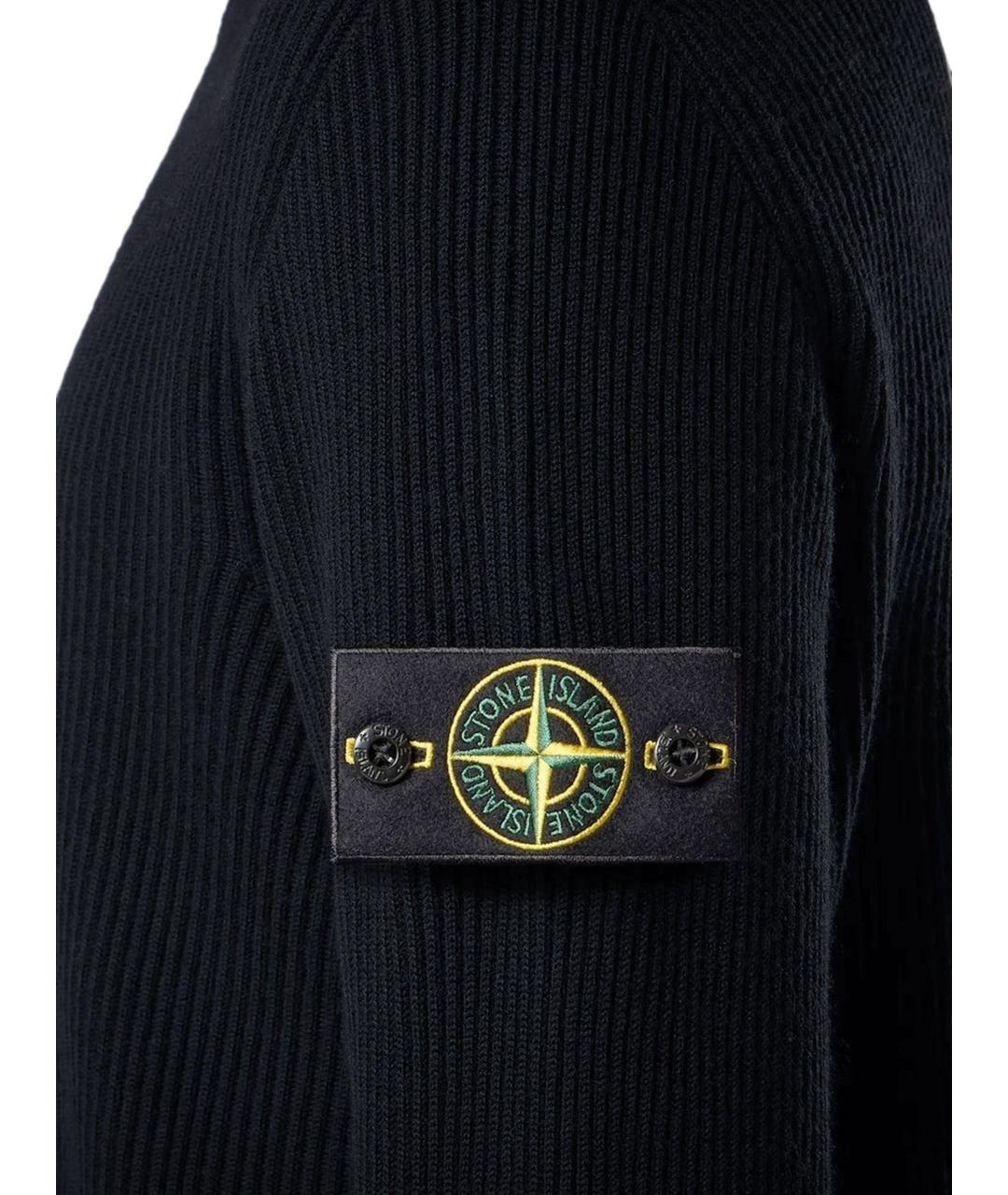STONE ISLAND Синий хлопковый джемпер / свитер, фото 2