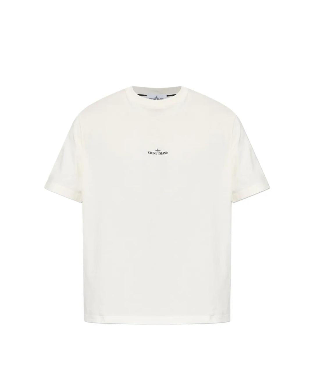 STONE ISLAND Белая хлопковая футболка, фото 1