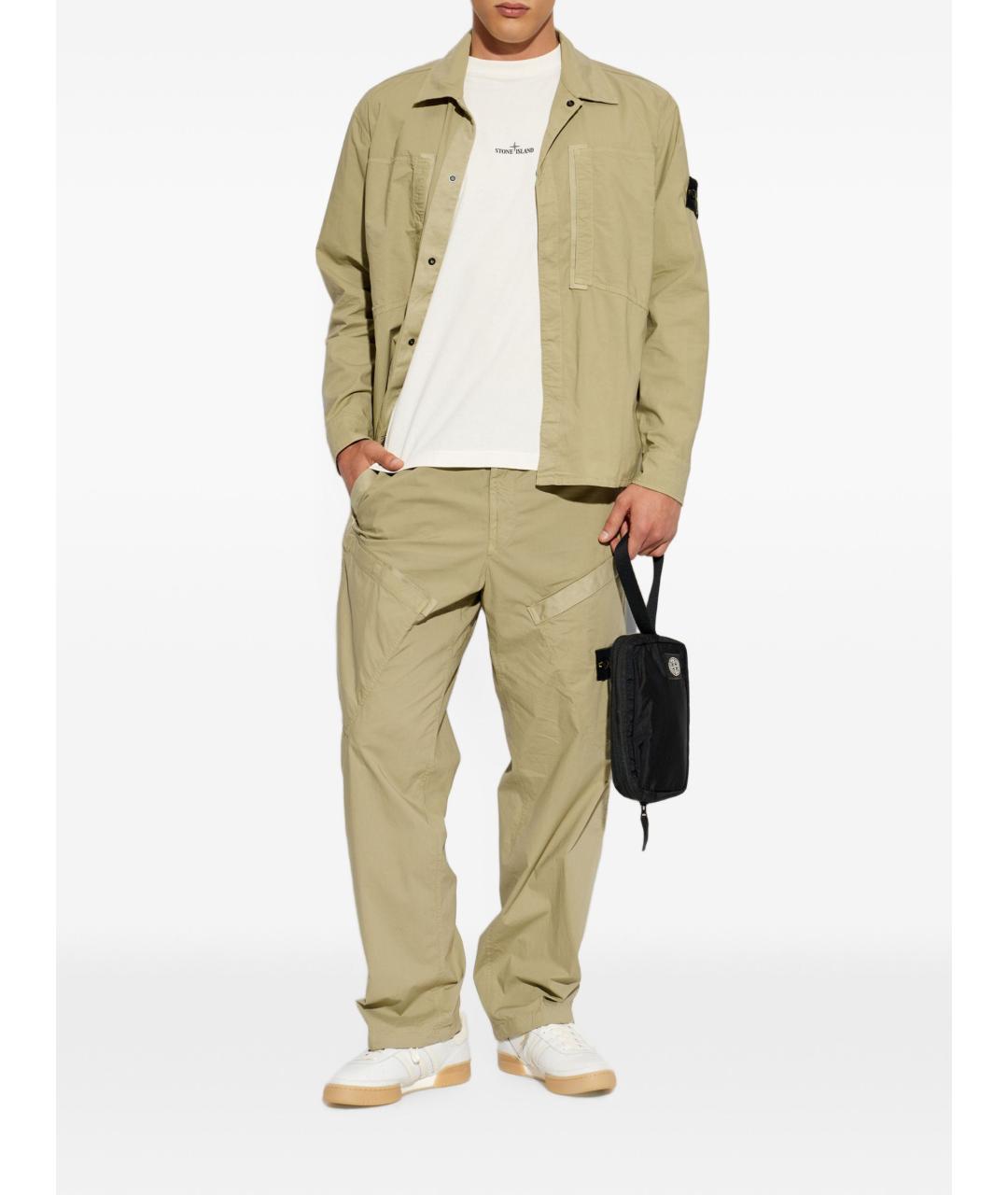 STONE ISLAND Белая хлопковая футболка, фото 5