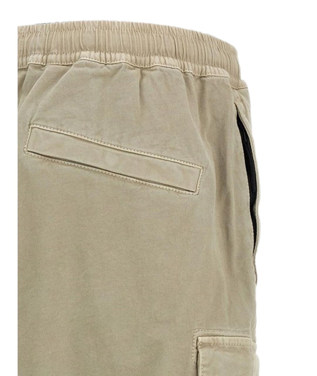 STONE ISLAND Бежевые хлопковые повседневные брюки, фото 5