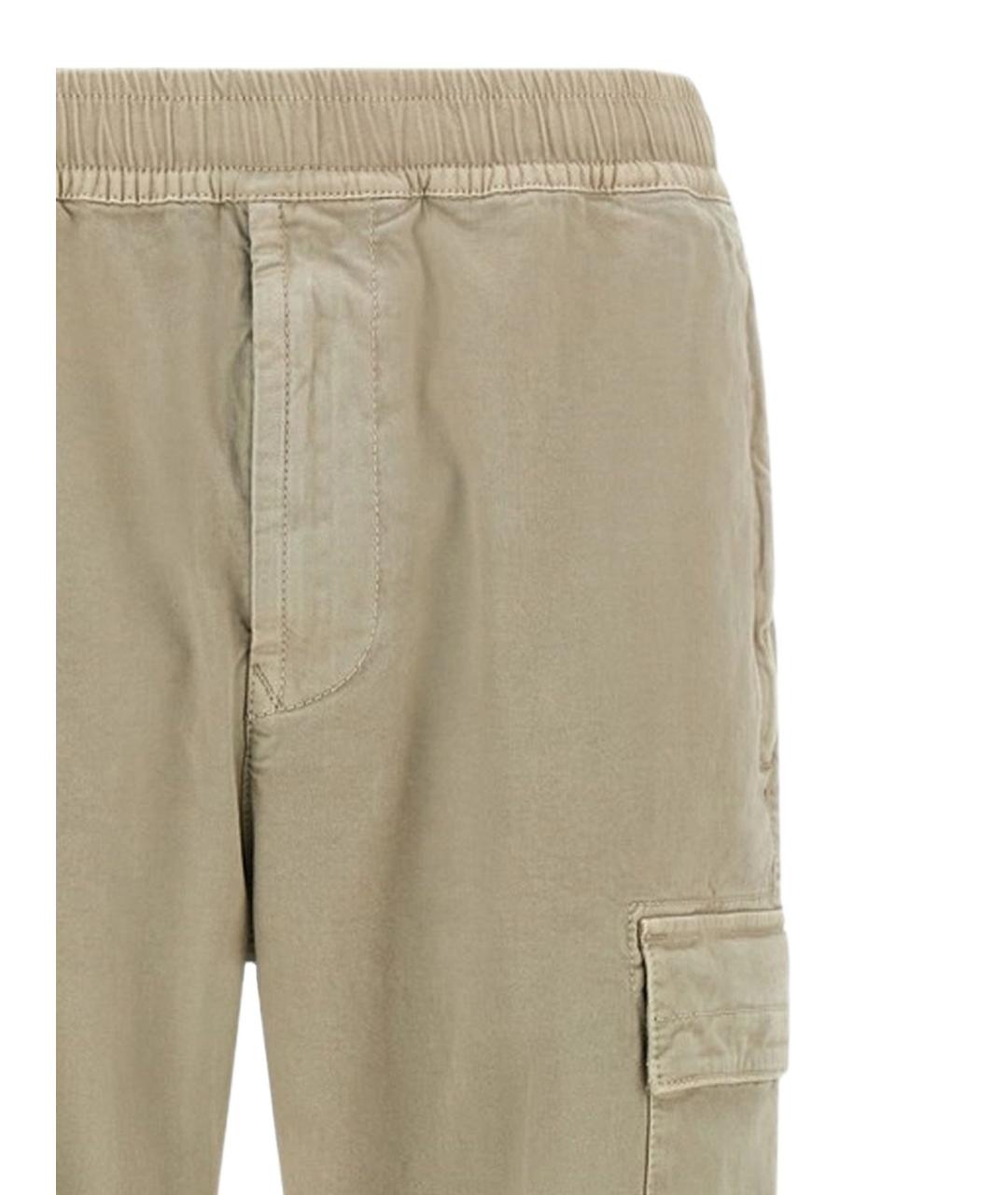 STONE ISLAND Бежевые хлопковые повседневные брюки, фото 2