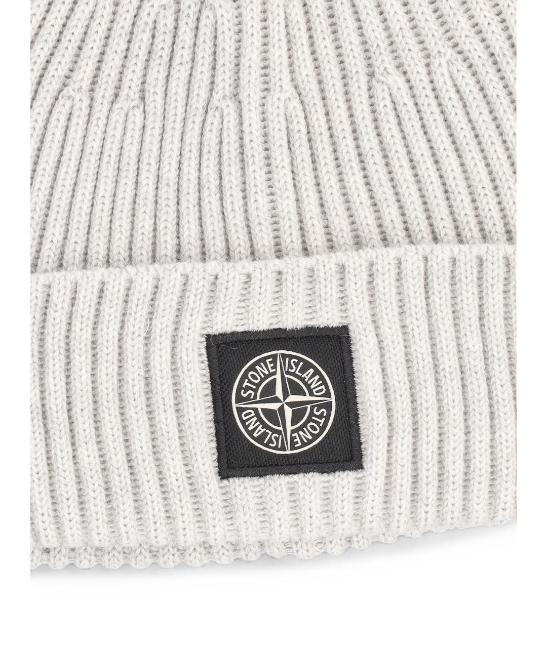STONE ISLAND Бежевая шерстяная шапка, фото 2