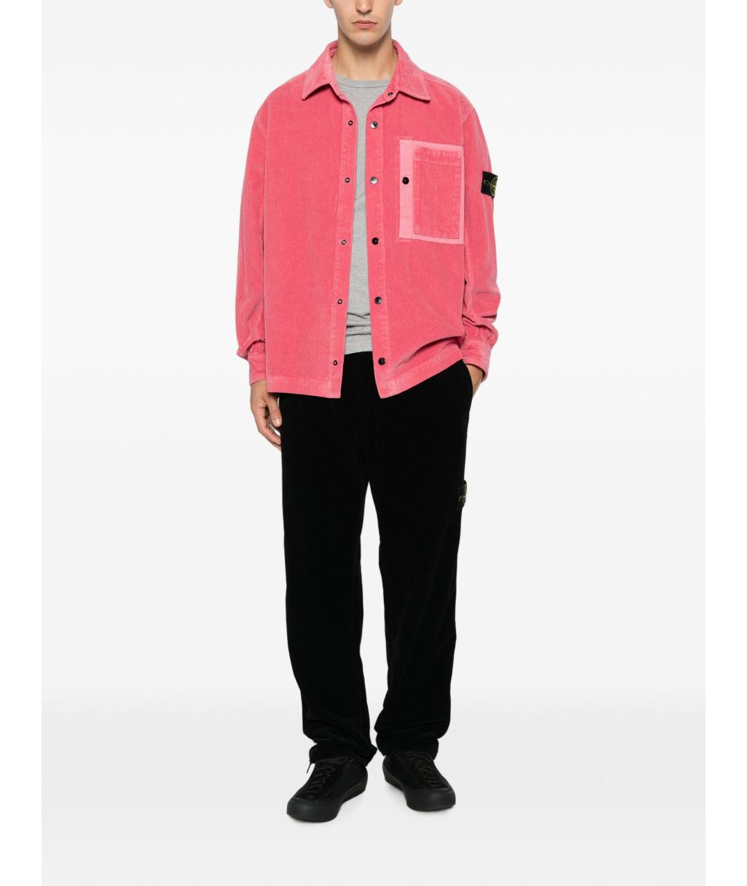 STONE ISLAND Розовая хлопковая кэжуал рубашка, фото 3