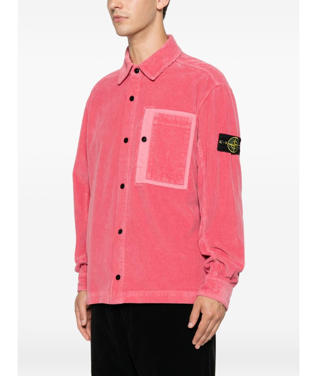 STONE ISLAND Розовая хлопковая кэжуал рубашка, фото 2