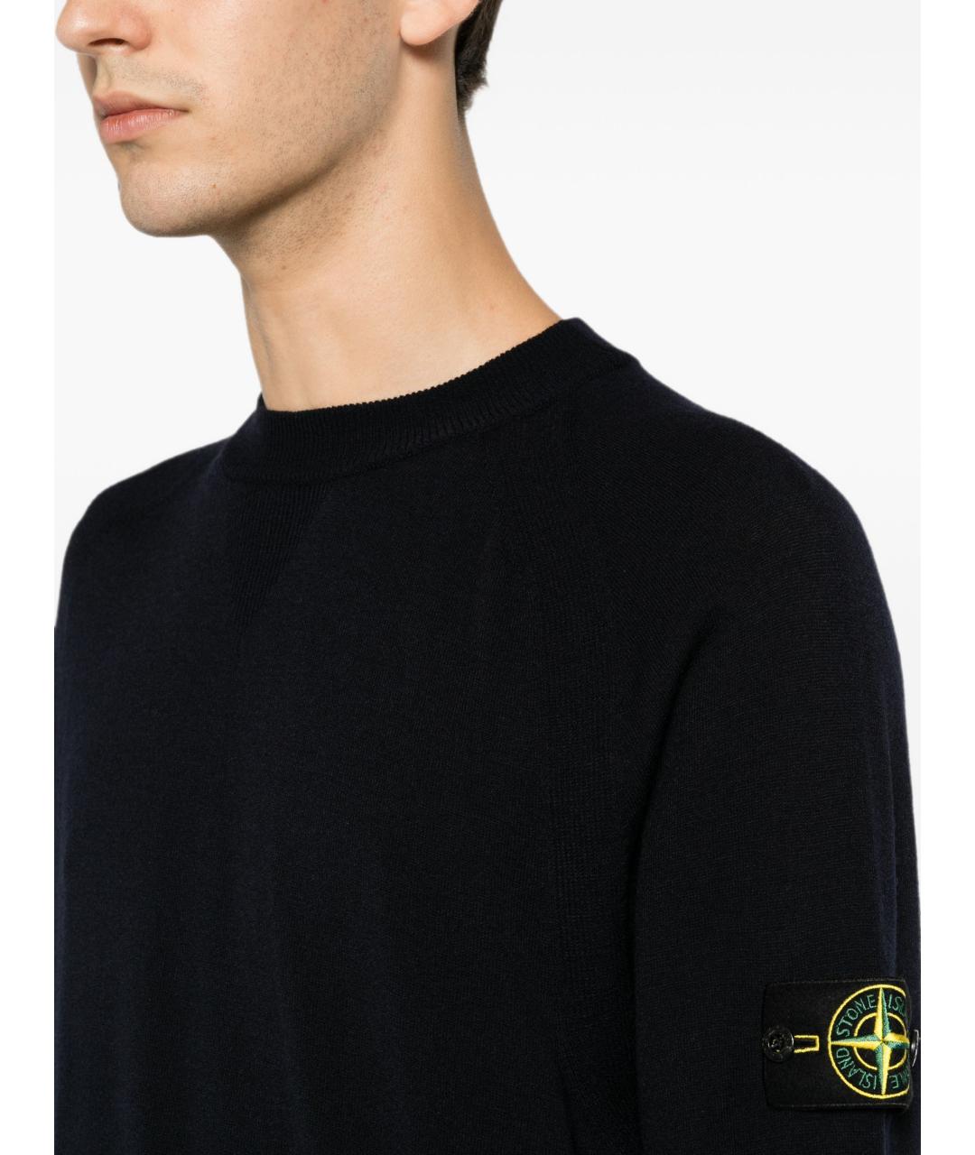 STONE ISLAND Синий шерстяной джемпер / свитер, фото 4