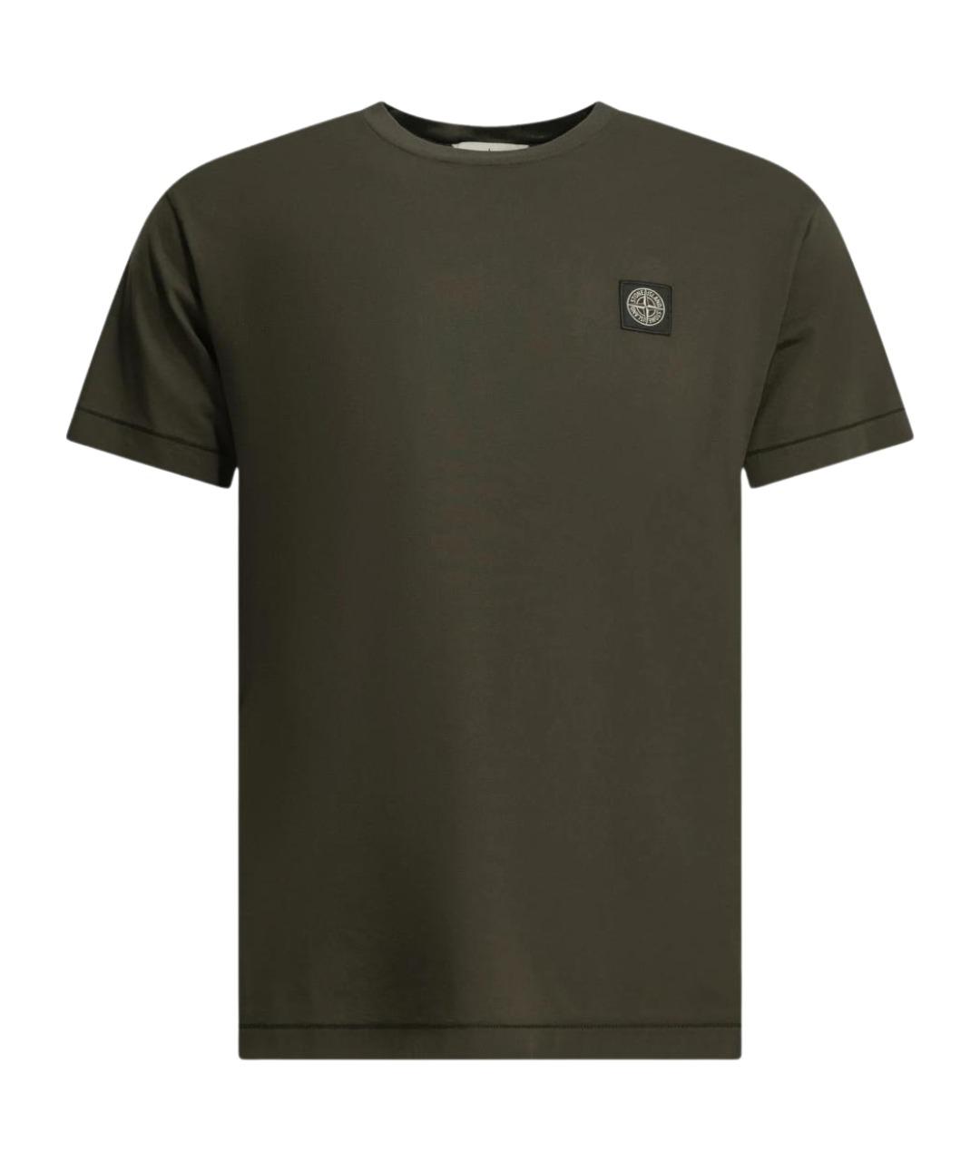 STONE ISLAND Серая хлопковая футболка, фото 1