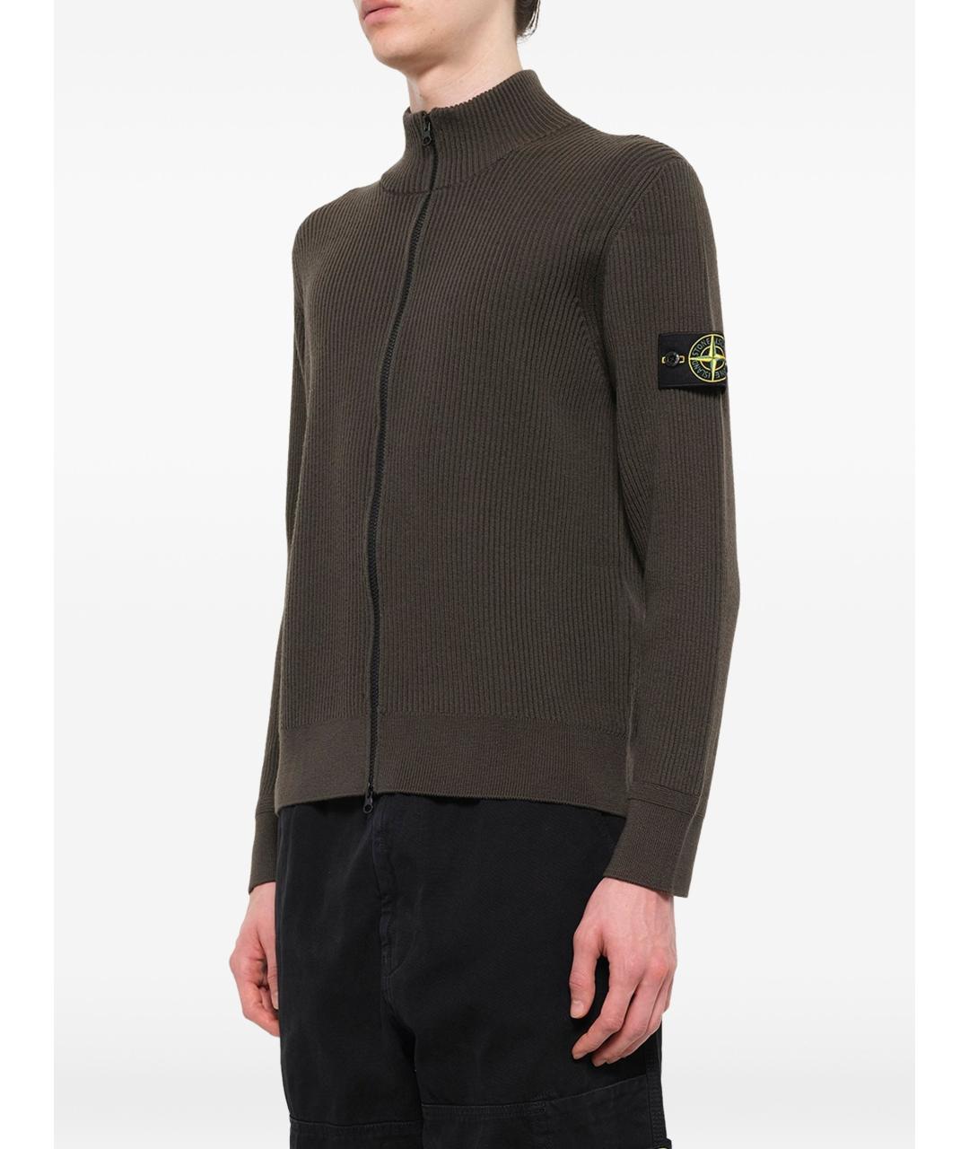 STONE ISLAND Серый хлопковый джемпер / свитер, фото 2