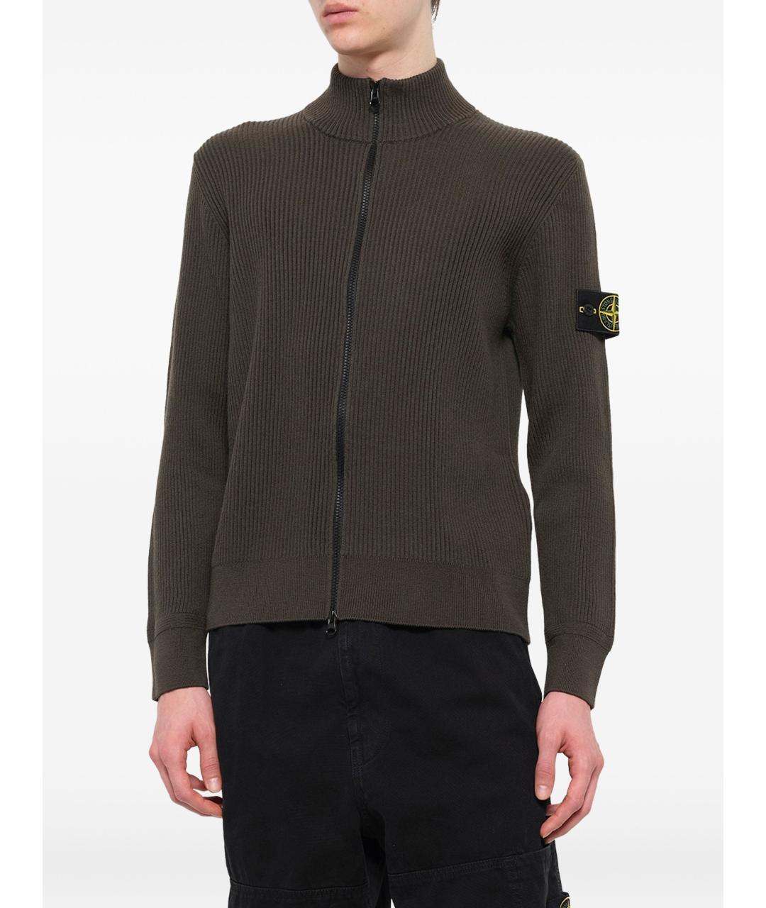 STONE ISLAND Серый хлопковый джемпер / свитер, фото 3