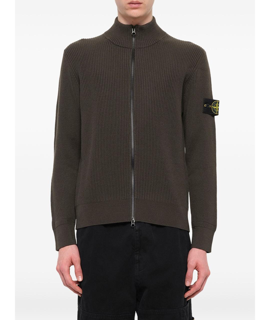 STONE ISLAND Серый хлопковый джемпер / свитер, фото 5