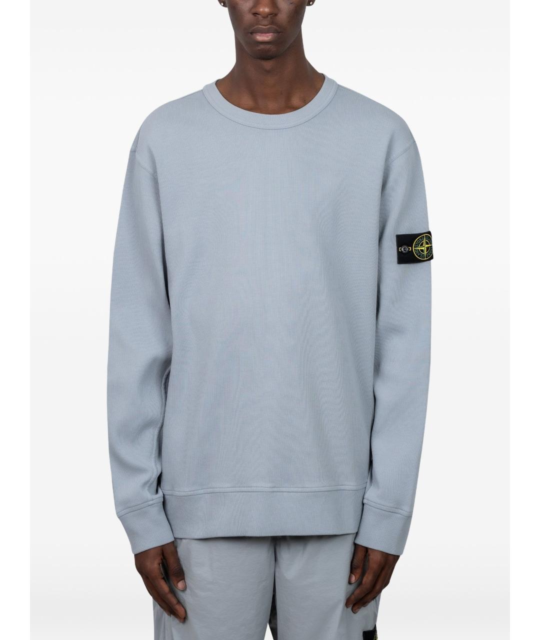 STONE ISLAND Серый хлопковый джемпер / свитер, фото 1