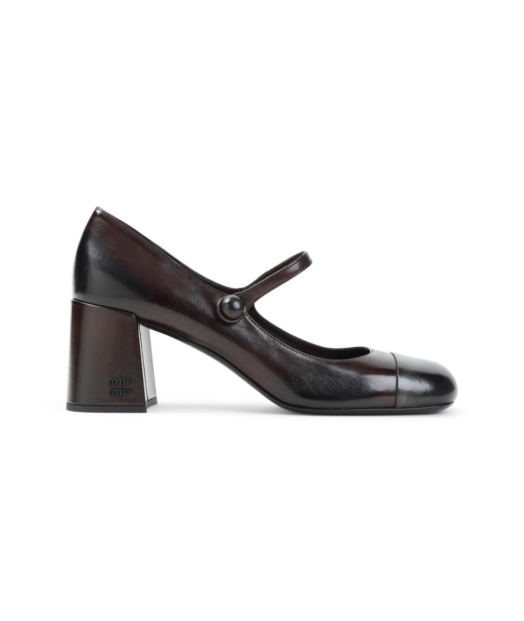 MIU MIU Коричневые кожаные туфли, фото 1