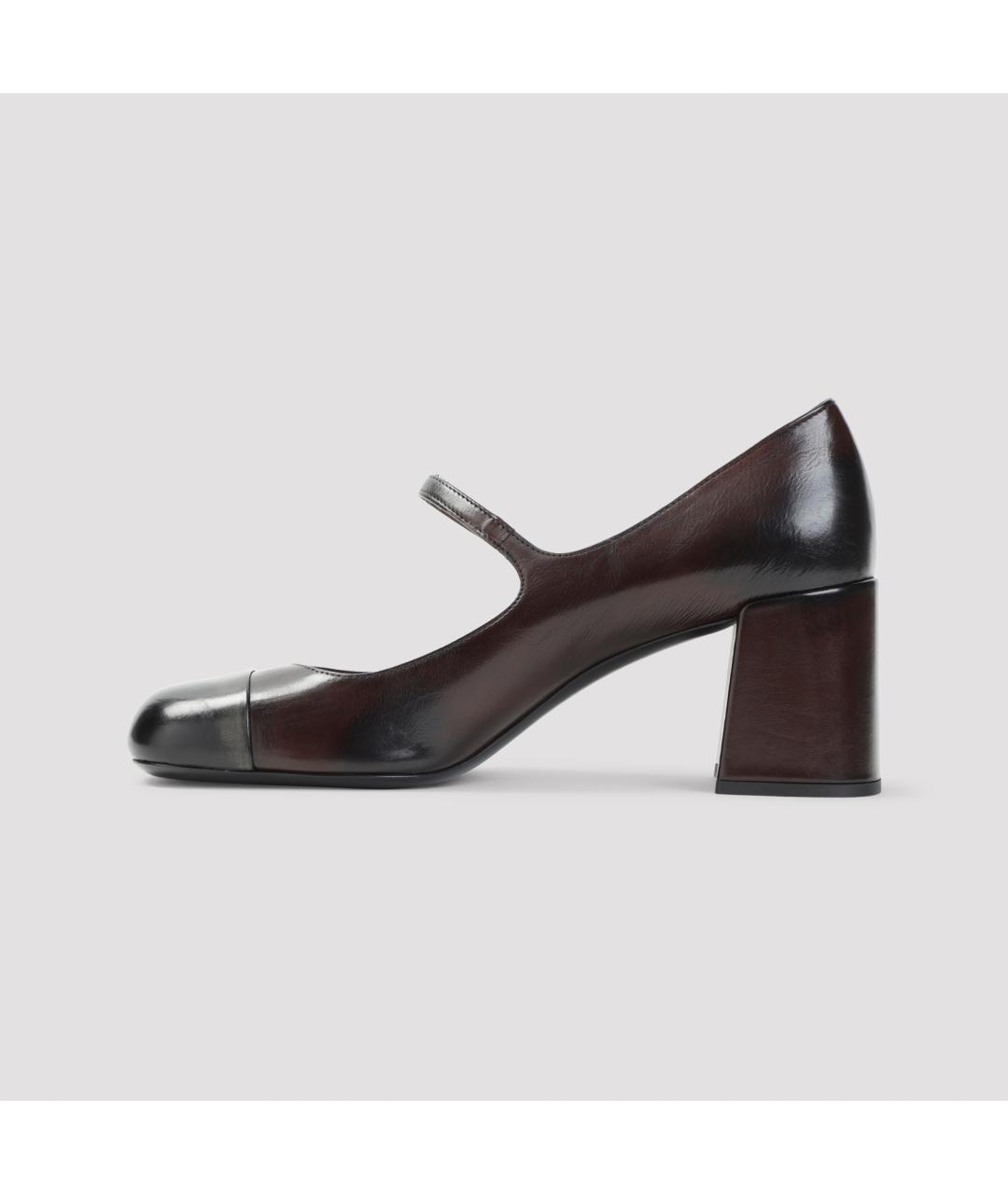 MIU MIU Коричневые кожаные туфли, фото 2