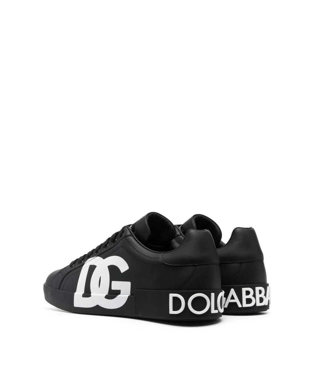 DOLCE&GABBANA Черные кожаные низкие кроссовки / кеды, фото 3
