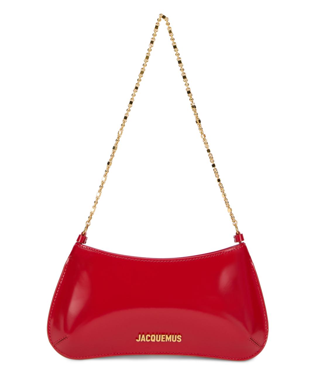 JACQUEMUS Красная кожаная сумка через плечо, фото 1