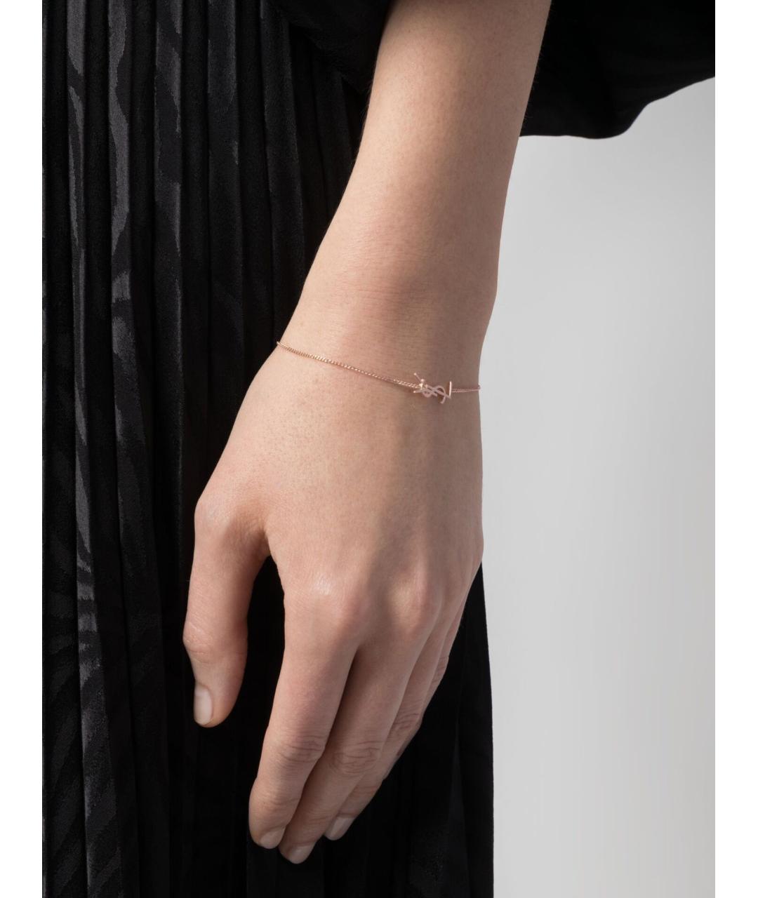 SAINT LAURENT Золотой латунный браслет, фото 2