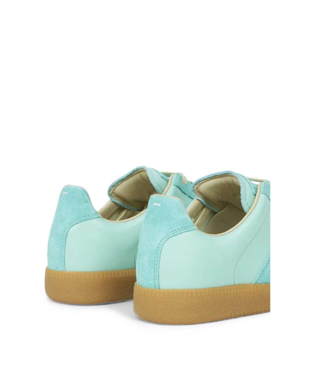 GOLDEN GOOSE Бирюзовые синтетические низкие кроссовки / кеды, фото 2