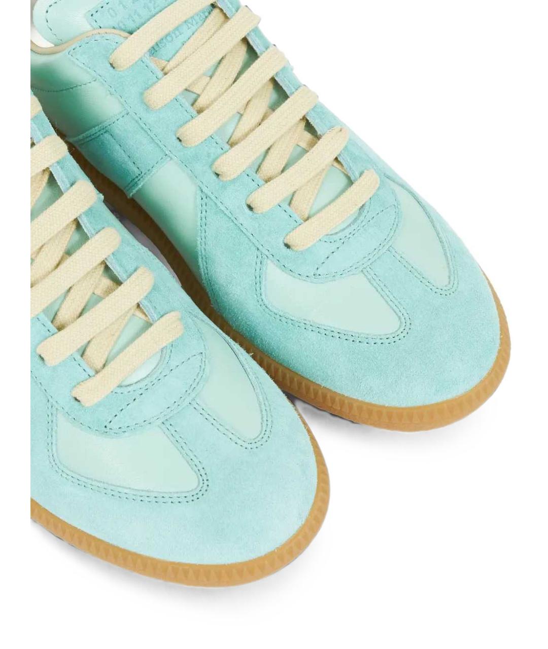 GOLDEN GOOSE Бирюзовые синтетические низкие кроссовки / кеды, фото 4