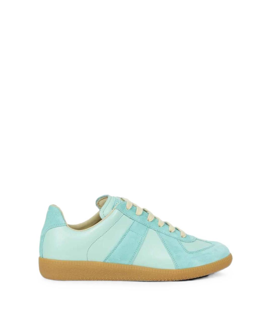 GOLDEN GOOSE Бирюзовые синтетические низкие кроссовки / кеды, фото 1