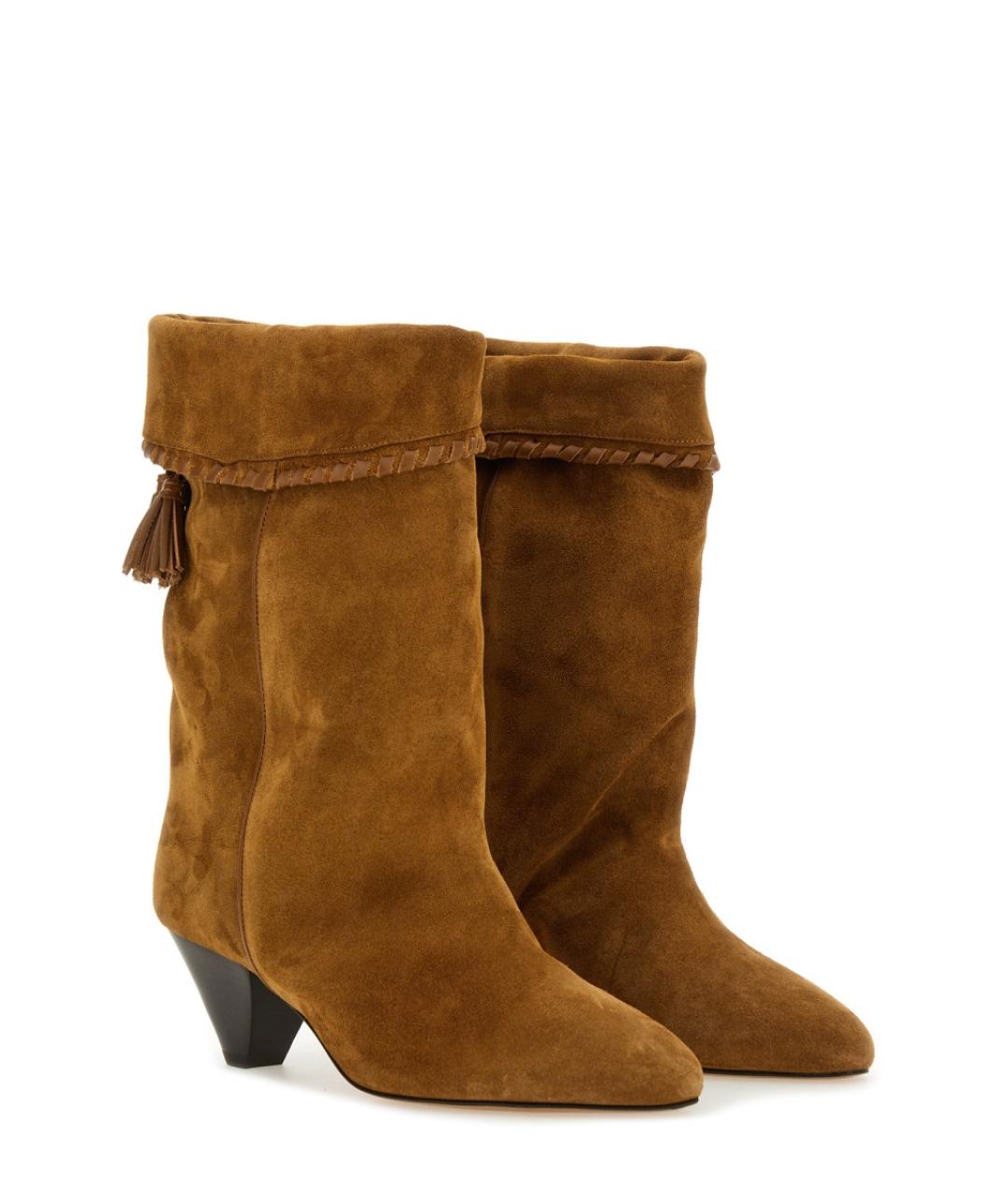 ISABEL MARANT Коричневые кожаные ботильоны, фото 2