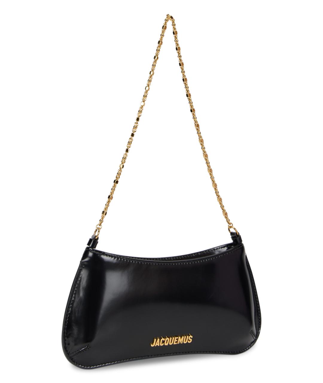 JACQUEMUS Черная кожаная сумка с короткими ручками, фото 3