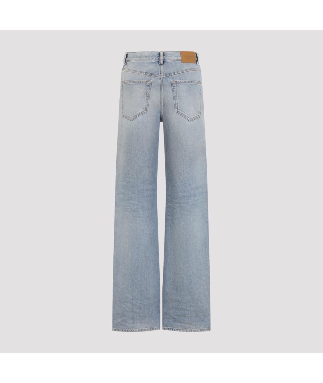 SAINT LAURENT Синие хлопковые прямые джинсы, фото 3
