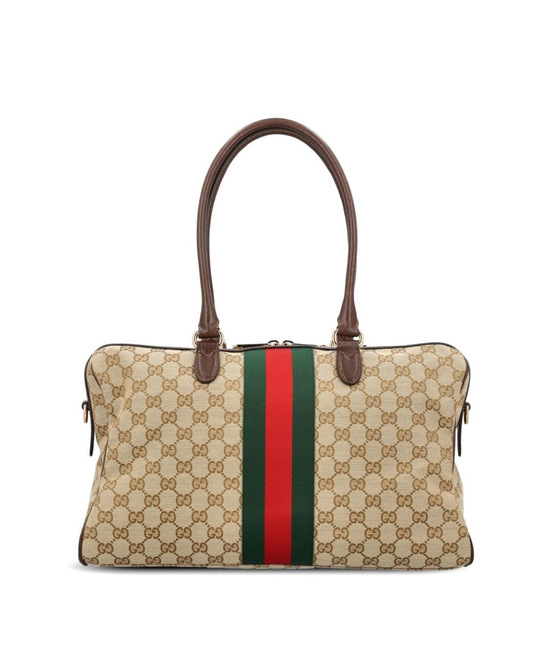 GUCCI Бежевая сумка тоут из канвы, фото 4