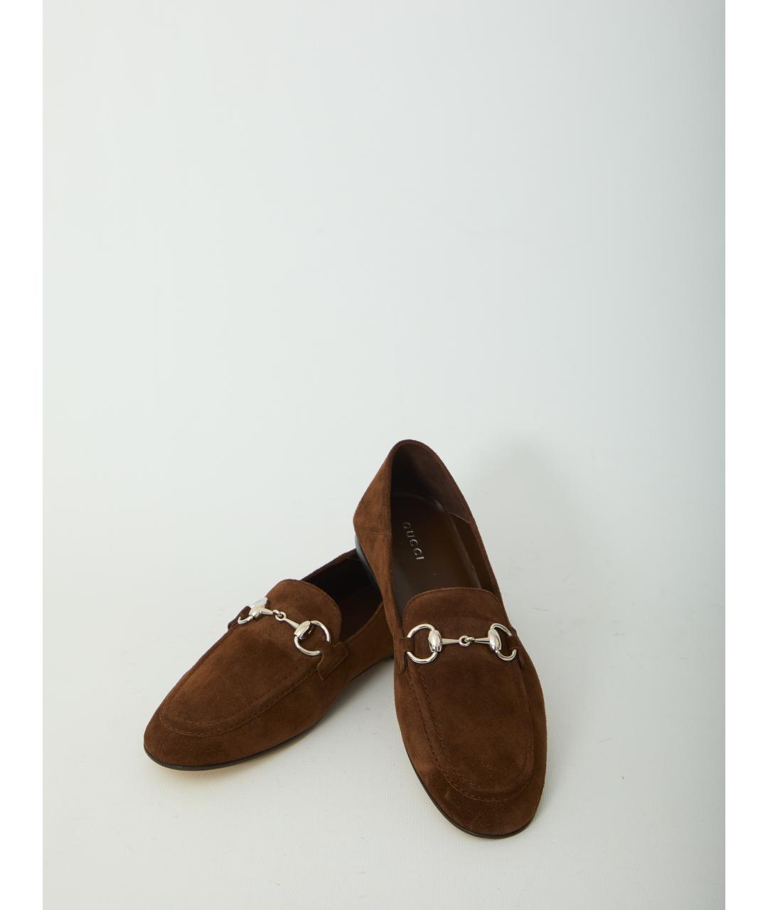 GUCCI Коричневые кожаные лоферы, фото 5