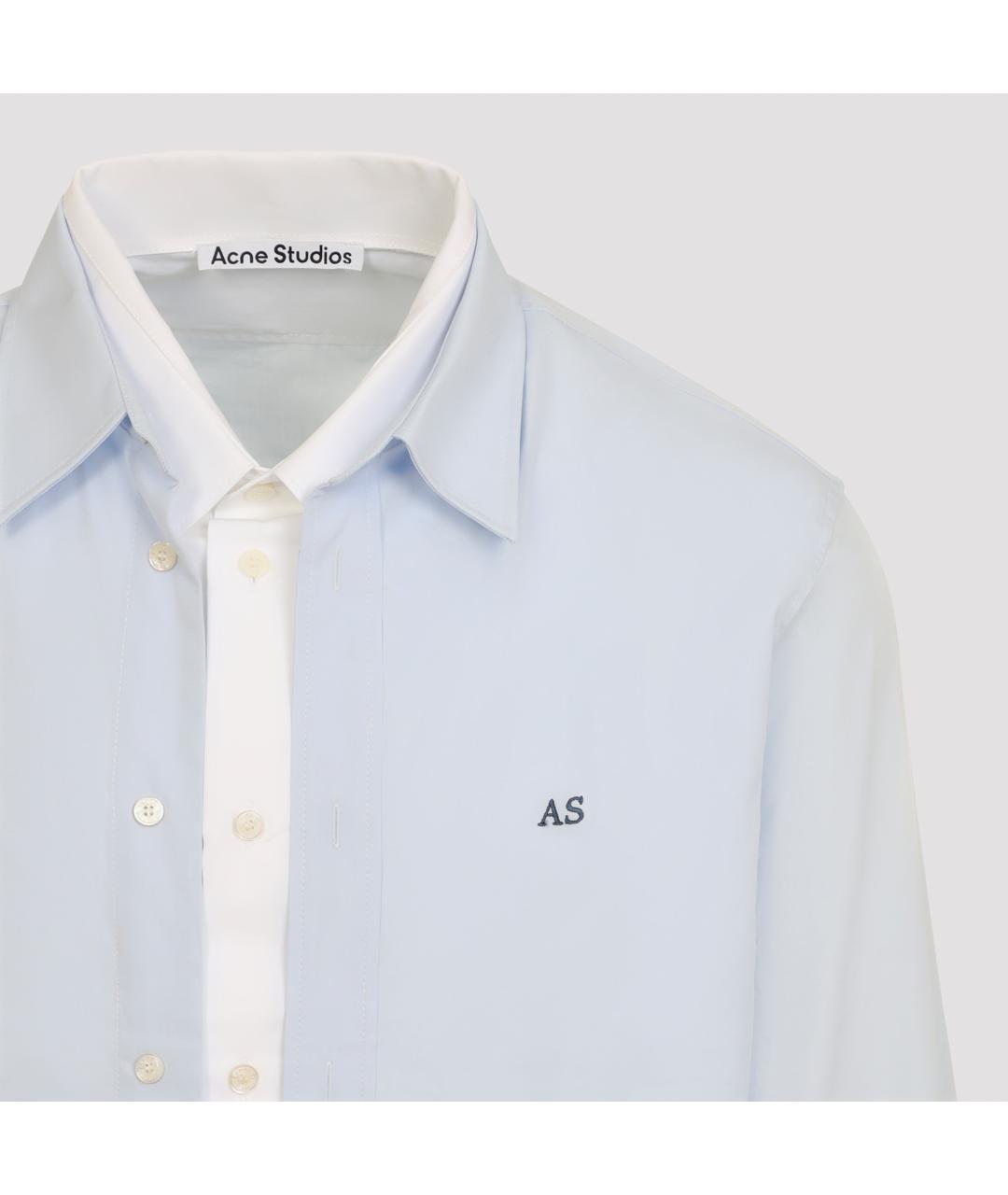 ACNE STUDIOS Синяя хлопковая кэжуал рубашка, фото 4