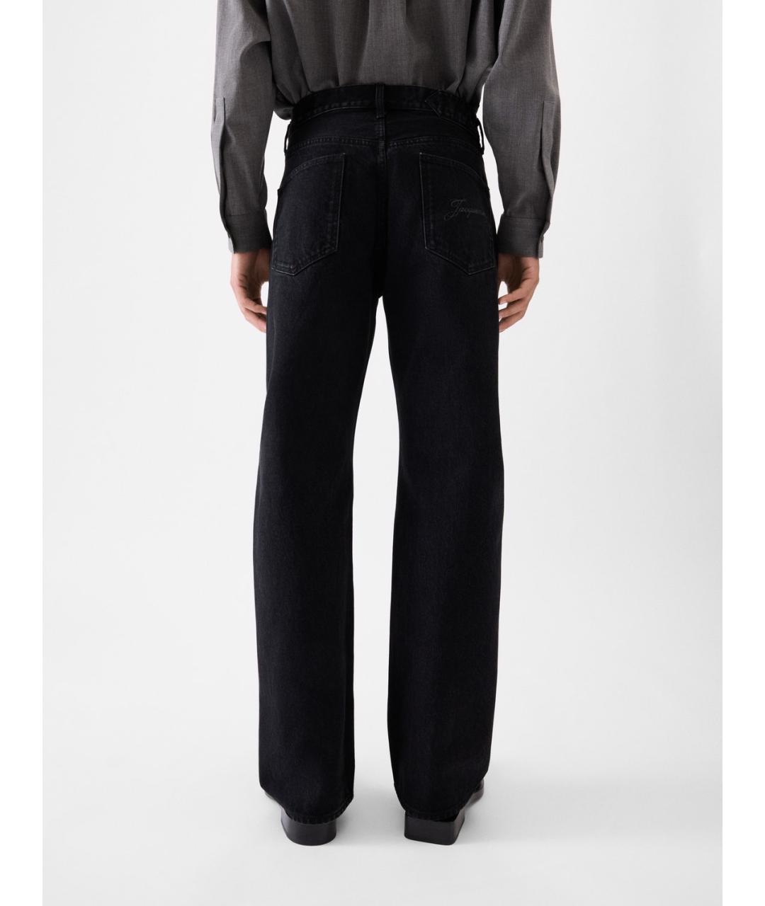 JACQUEMUS Черные хлопковые повседневные брюки, фото 3