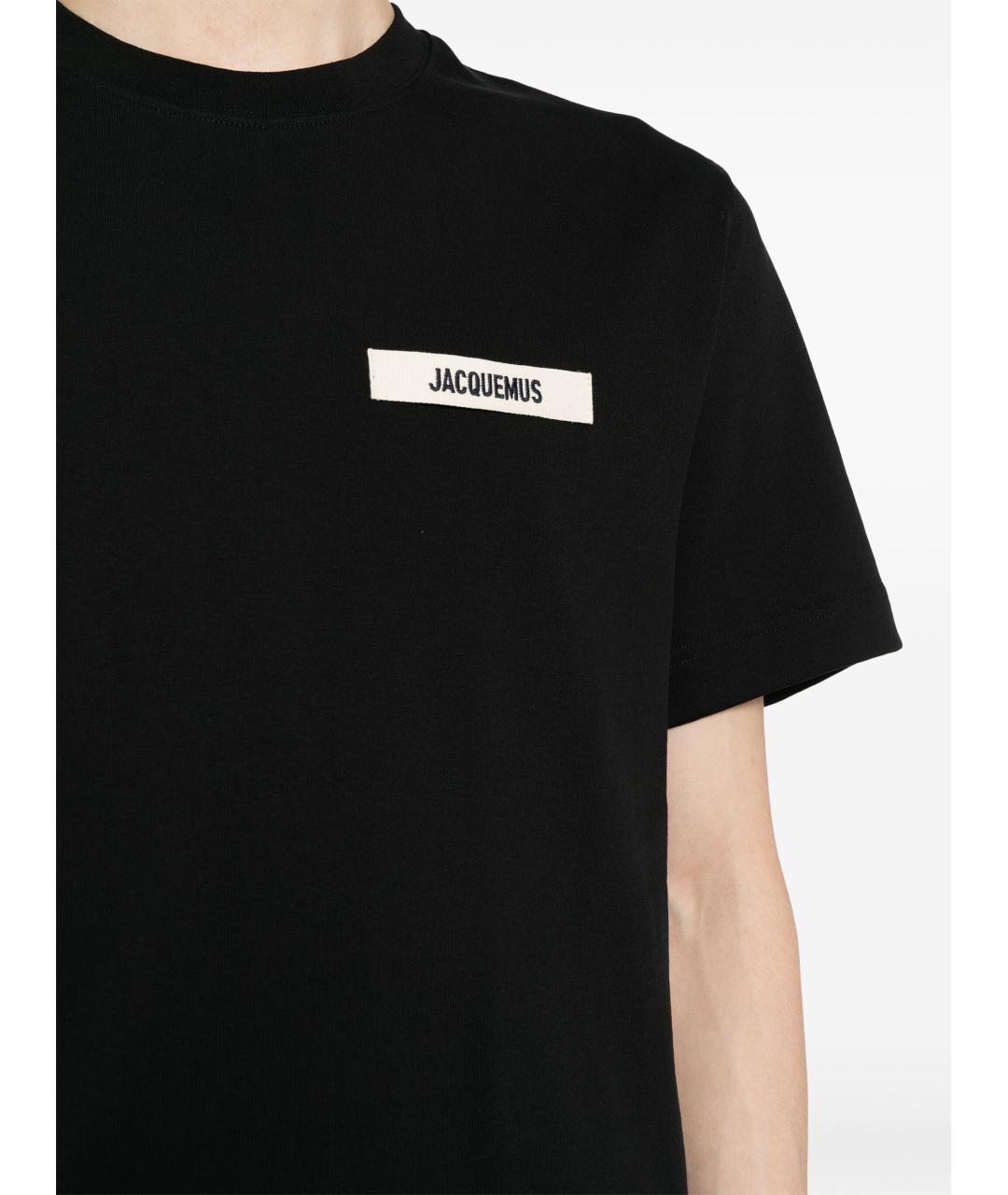 JACQUEMUS Черная хлопковая футболка, фото 2