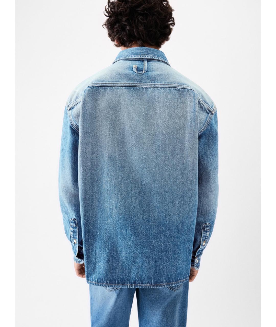 JACQUEMUS Синяя хлопковая кэжуал рубашка, фото 3