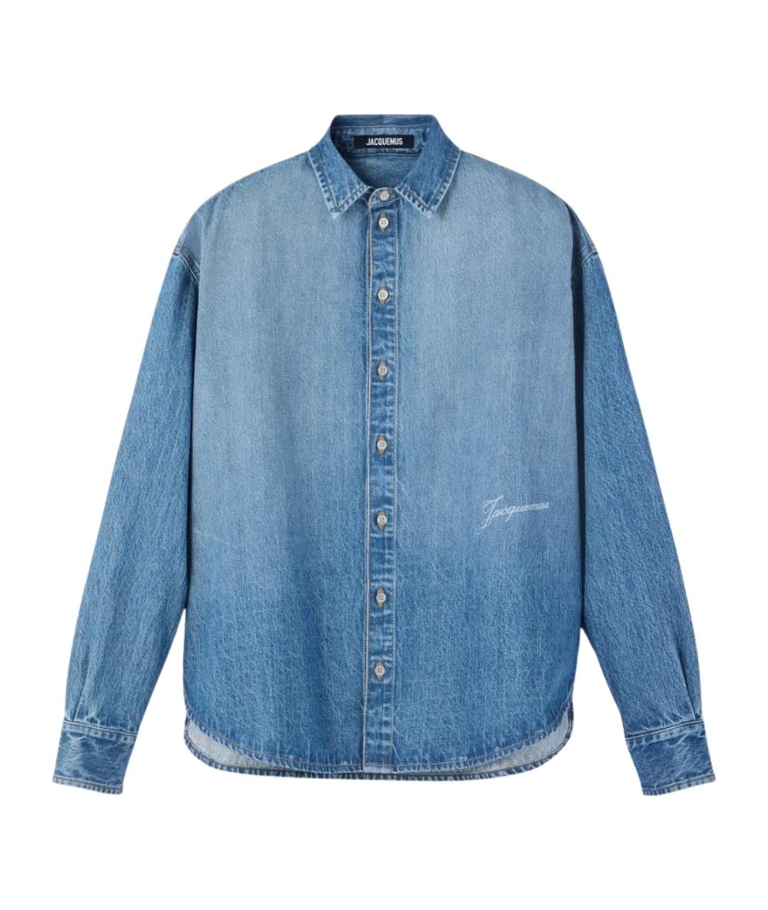 JACQUEMUS Синяя хлопковая кэжуал рубашка, фото 1