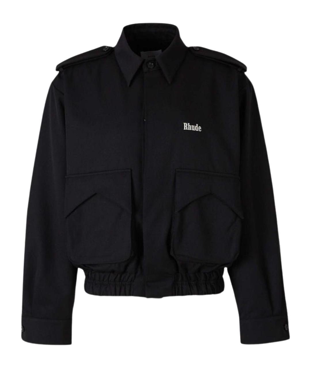 RHUDE Черная шерстяная куртка, фото 1
