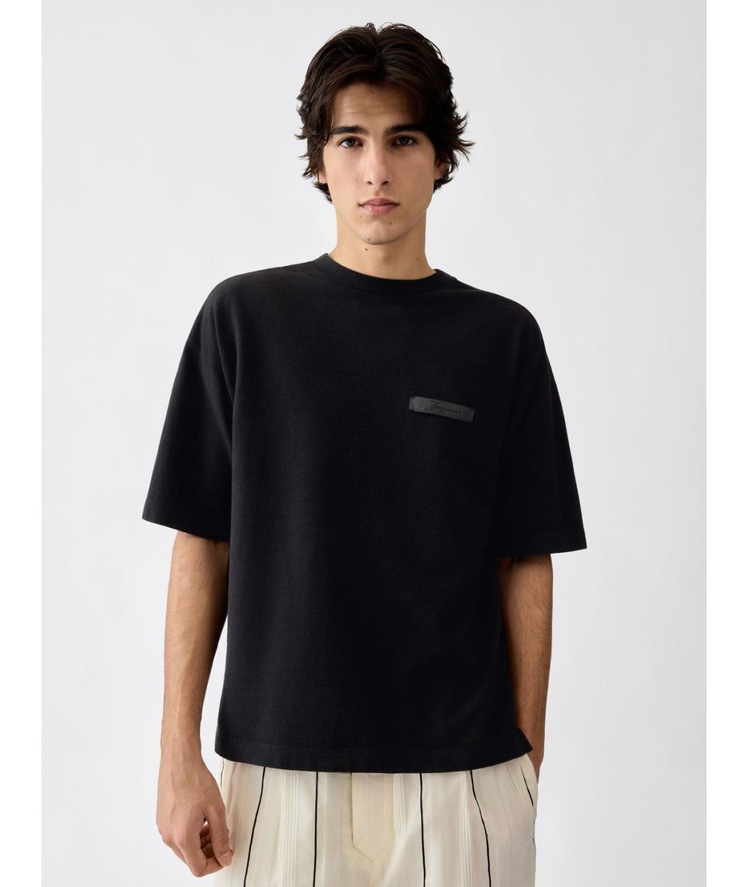 JACQUEMUS Серая хлопковая футболка, фото 3