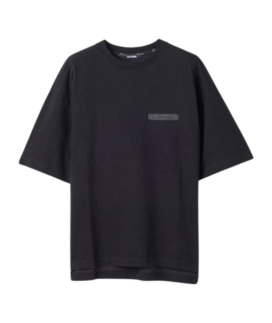 JACQUEMUS Серая хлопковая футболка, фото 1