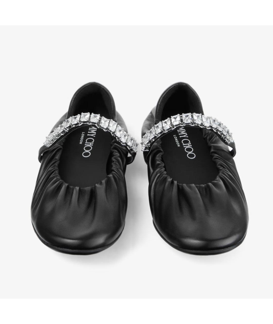 JIMMY CHOO Черные кожаные балетки, фото 3