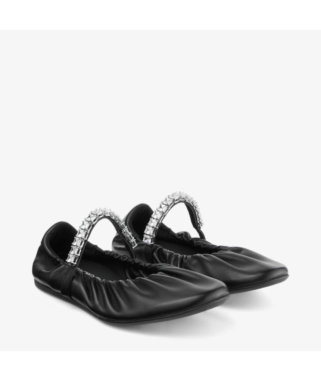 JIMMY CHOO Черные кожаные балетки, фото 2